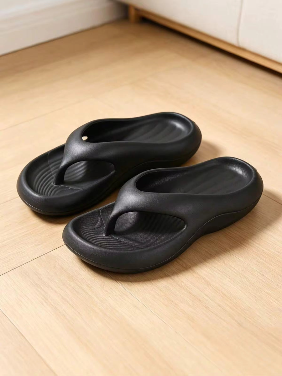 Summer Cloud Cushion Platform Flip Flops, Unisex Classic Soft EVA Slide Sandals, Anti-Slip Shock-Absorbing Thong Sandals For Indoor & Outdoor Use